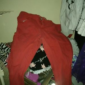 Red pair of jeans